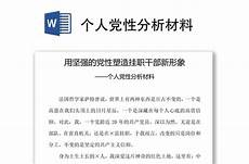 黨性分析材料